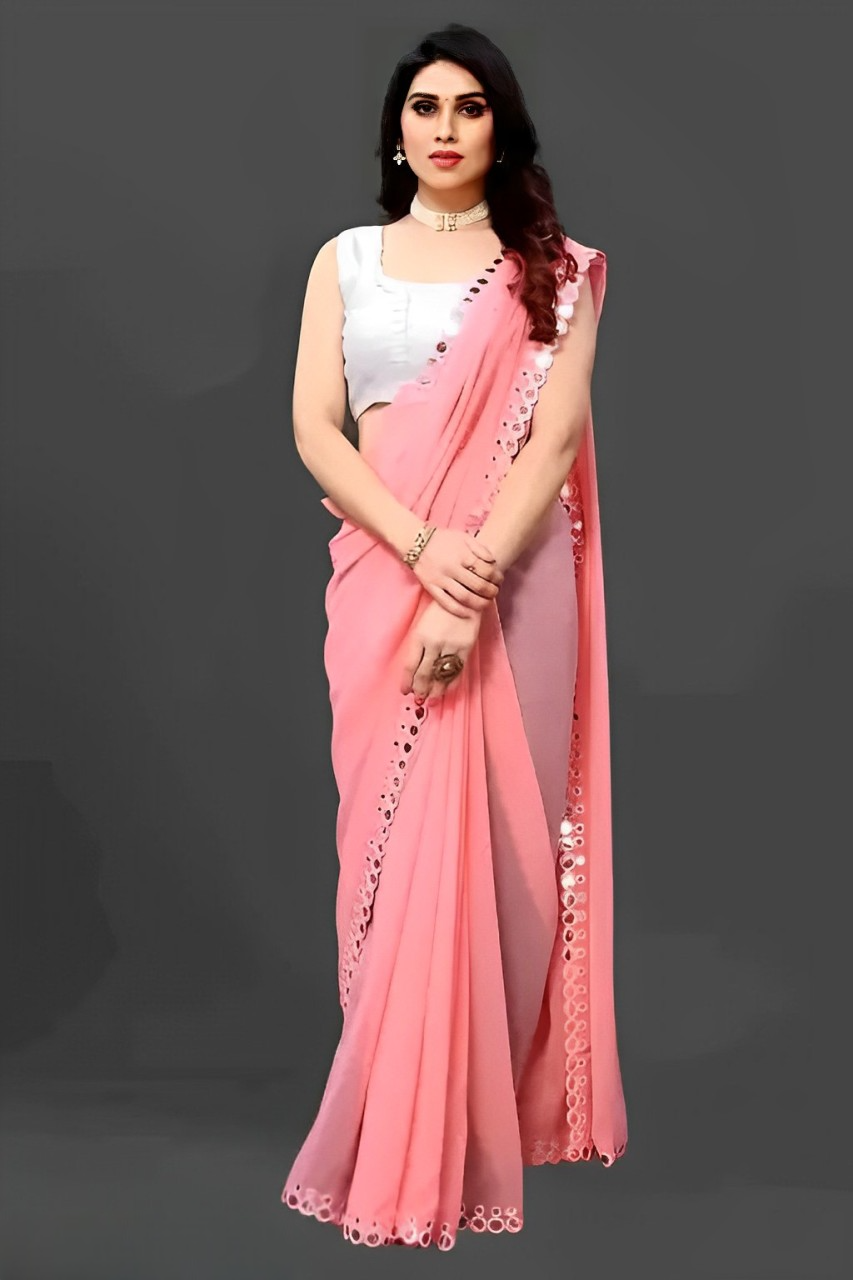 Banarasi Georgette Saree With Annam, Elephant Buttas