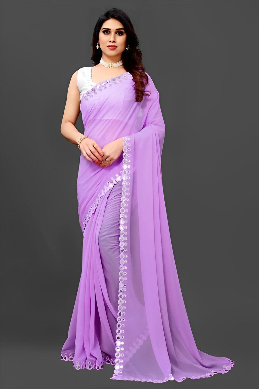 Banarasi Georgette Saree With Annam, Elephant Buttas