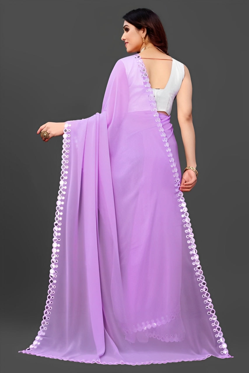 Banarasi Georgette Saree With Annam, Elephant Buttas