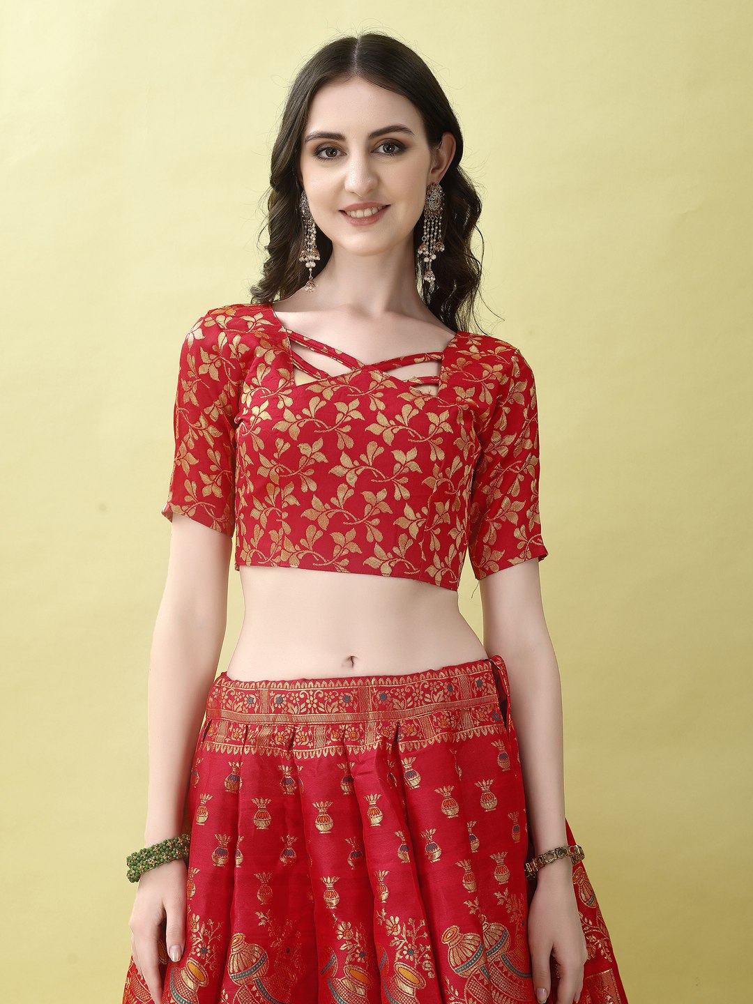 Art Silk Straight Lehenga Suit Set